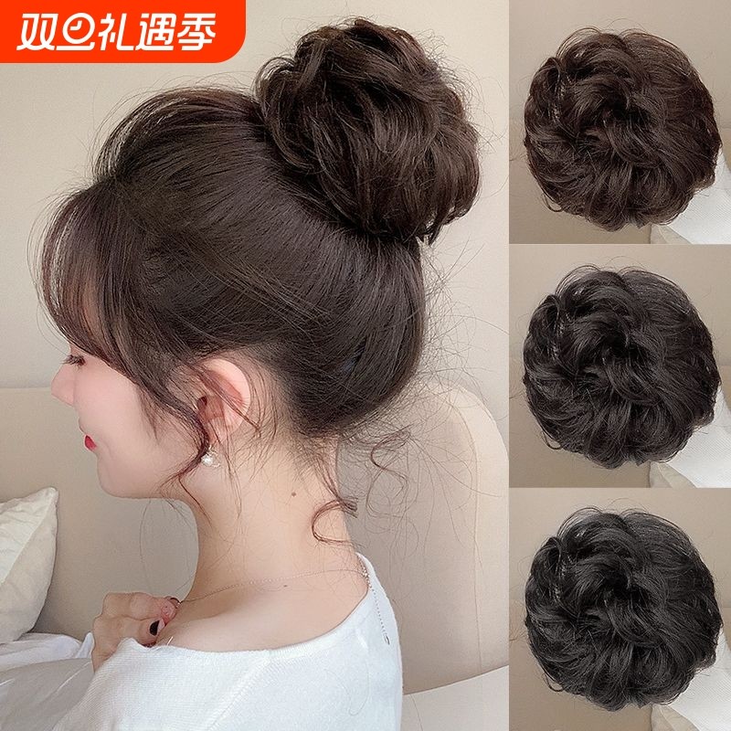 丸子头假发发圈女高颅顶蓬松花苞头发包古风盘发神器真发发量少