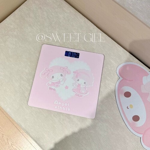 1个甜妹u-原创爱心小羊小美电子秤家用便携体重计家用减肥体重秤
