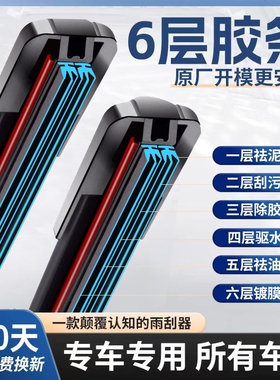 六层胶条雨刮器无骨雨刷器前后汽车双原厂专用原装雨刮片静音硅胶
