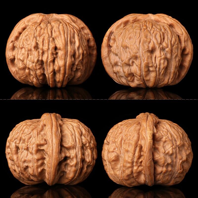 文玩野外生闷尖白狮子头矮桩磨盘四座楼小尺寸手捻核桃手把件涞水