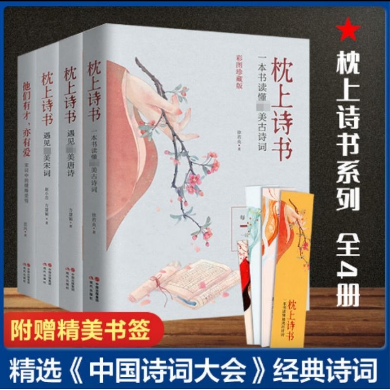 正版速发 4册枕上诗书 正版全套书读懂最美古诗词飞花令里读唐诗宋词诗词鉴赏辞典赏析中国古代文学古诗词书籍lxr