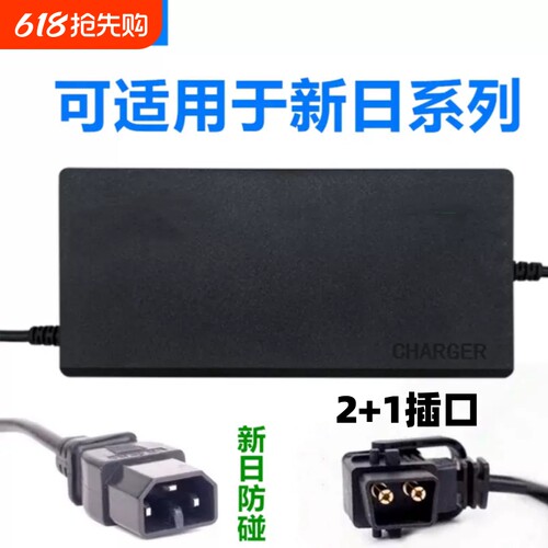 适用新日两三轮电动瓶车离子锂电池充电器48V54.642防触碰2+1通讯