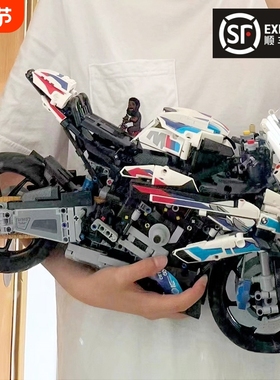 兼容乐高宝马M1000RR摩托车积木机械组跑车男孩拼装玩具赛车模型