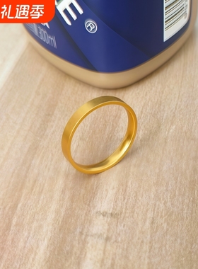 金色戒指钛钢不掉色素圈戒指旺财偏财戒指沙金戒指情侣对戒食指戒