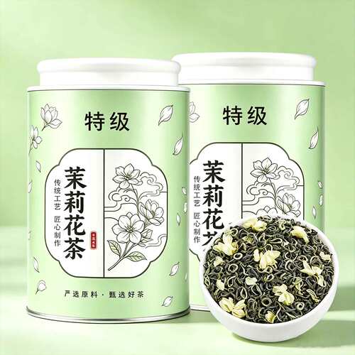 特级川派飘雪茉莉花茶2026新茶叶礼盒装浓香型四川高山茉莉香绿茶