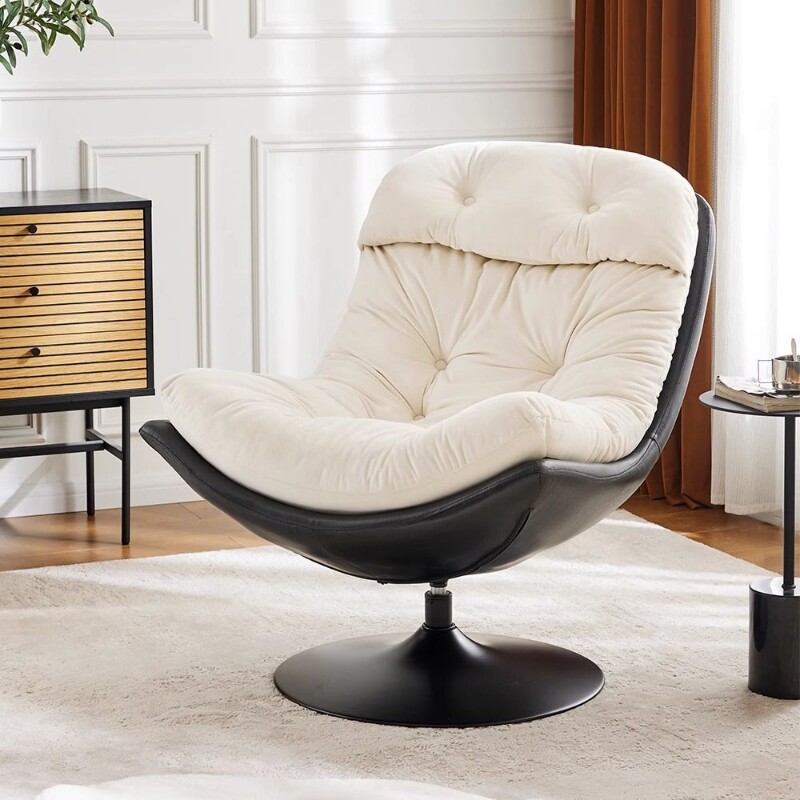 现代简约单人蛋壳椅沙发客厅家用懒人椅设计师复古休闲旋转沙发椅