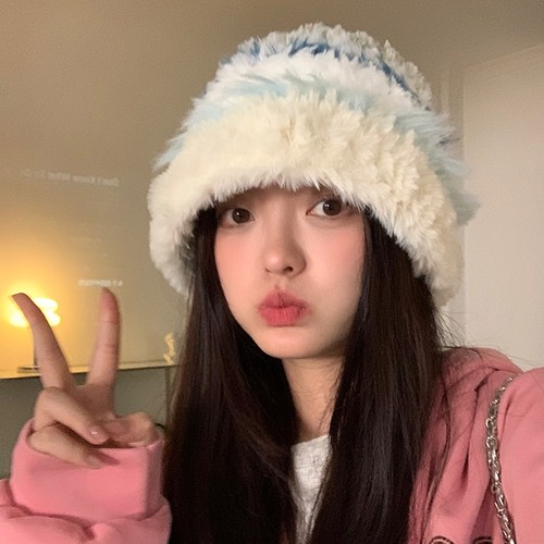 加厚毛绒绒针织帽子女秋冬款防寒毛线帽保暖护耳显脸小韩版大头围