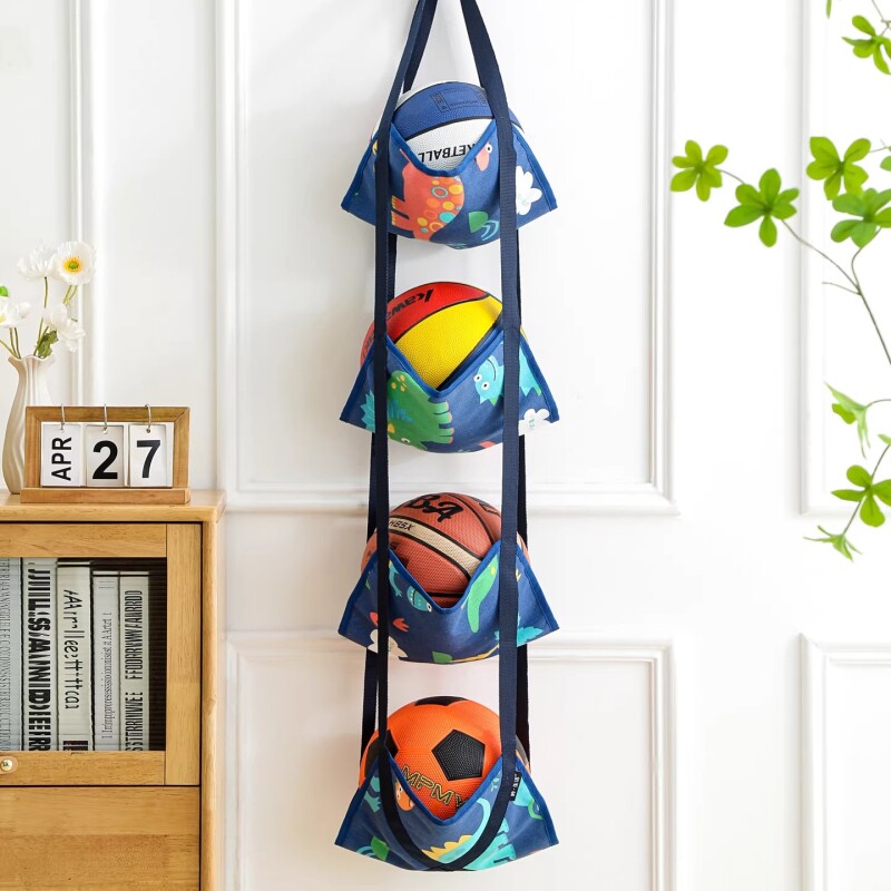 球类收纳挂袋家用篮球收纳筐门口放足球的球架玩偶娃娃置物架神器