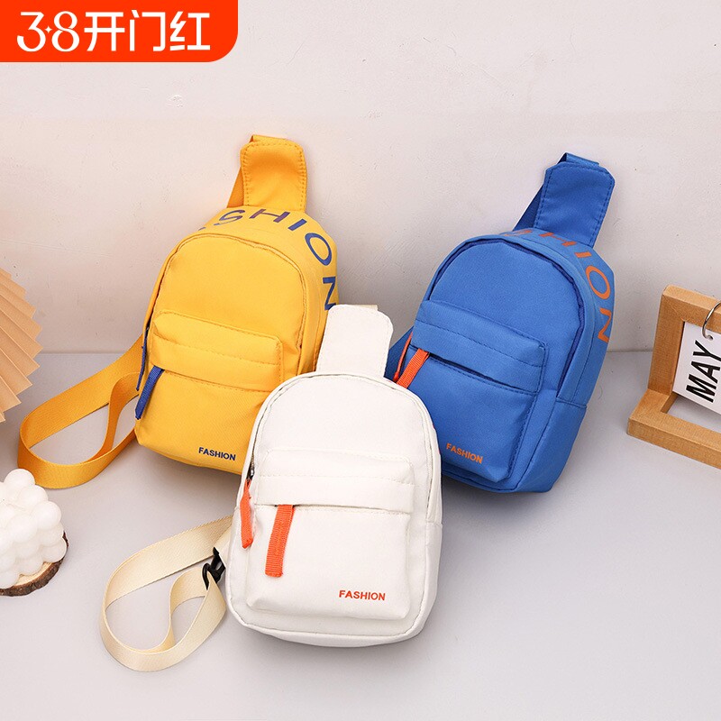 高颜值儿童胸包腰包 流行男女童字母单肩包轻便减负斜挎包