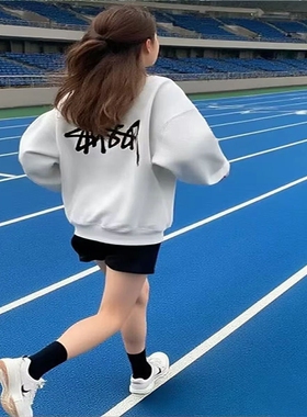 2026Stu卫衣男女连帽山茶花骰子宽松情侣款帽衫刺绣白色黑色灰色