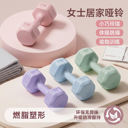 小哑铃瑜伽瘦女士健身初减肥锻炼力量可调节训练实心小巧重量肩背