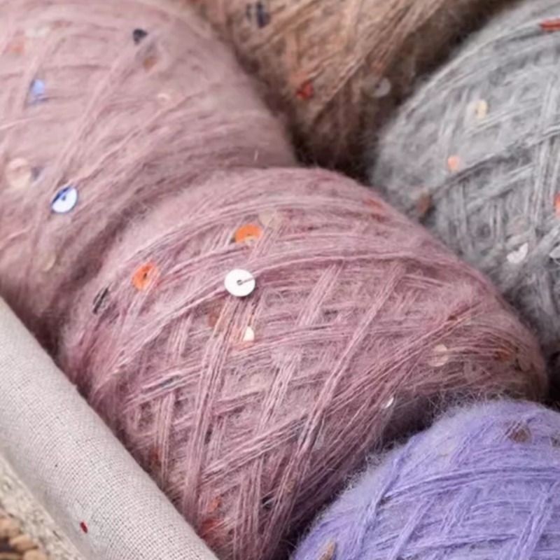 超柔软大小亮片马海毛织毛衣外套线柔软亲肤一团一两不起球不掉色