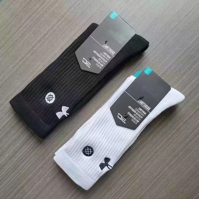 柔软透气跑步百搭保暖运动毛巾底袜秋冬情侣纯棉白袜篮球袜袜子