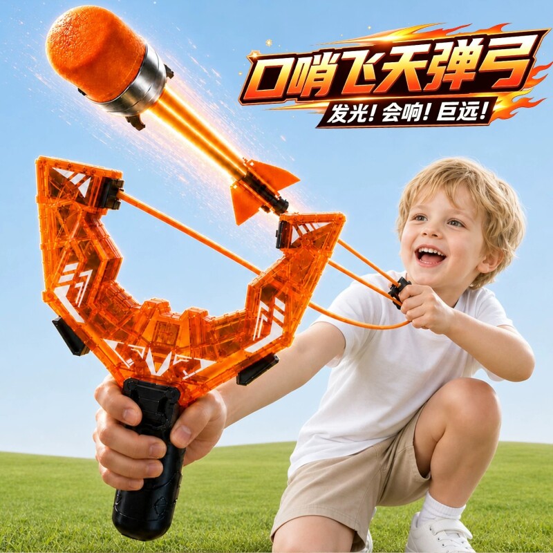 尖叫火箭弹弓儿童户外运动玩具尖啸冲天发光软弹飞机弹射飞碟男孩图片