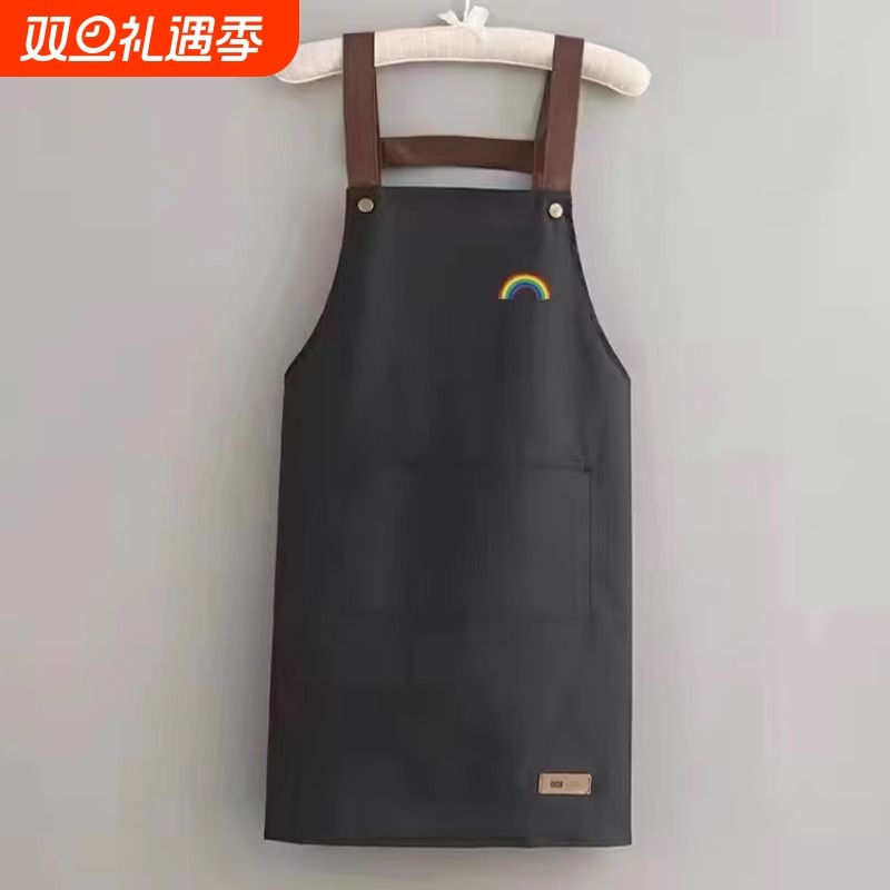 2025新款家用厨房专用围裙网红防水防油女夏季做饭围腰工作服加长