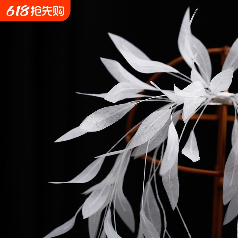 日韩简约新娘羽毛流苏发夹灵动独特仙女头饰写真旅拍森系婚纱发饰