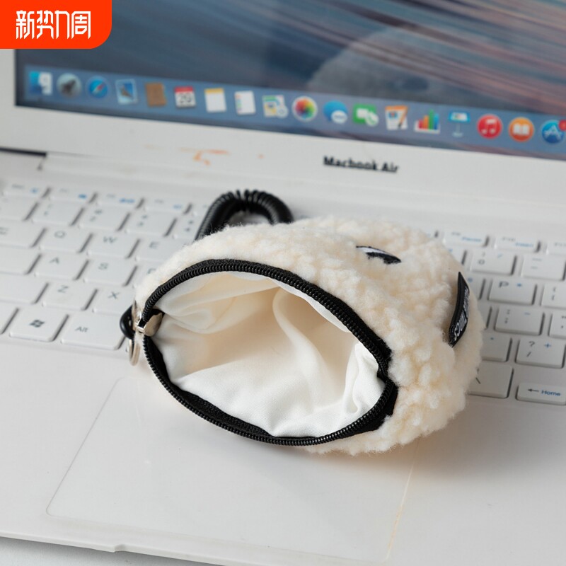 玩偶零钱包带拉链小挂件毛绒绒小包便携可挂包个性小众收纳包