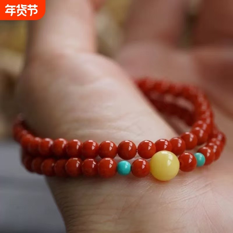 爆款仿凉山南红玛瑙柿子红本命年手链原创设计手串配饰蜜蜡单珠,饰品/流行首饰/时尚饰品新,手链,淘宝优惠券,粉丝福利购,淘宝优惠卷