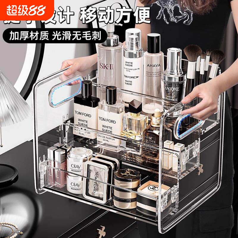 2026新款化妆品收纳盒桌面透明图片