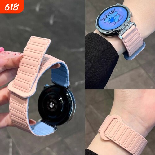 张婧仪同款适用华为gt5/4手表表带gt3pro磁吸硅胶watch4腕带FIT3/4高级gt2简约撞色Pro男女款智能荣耀magic2
