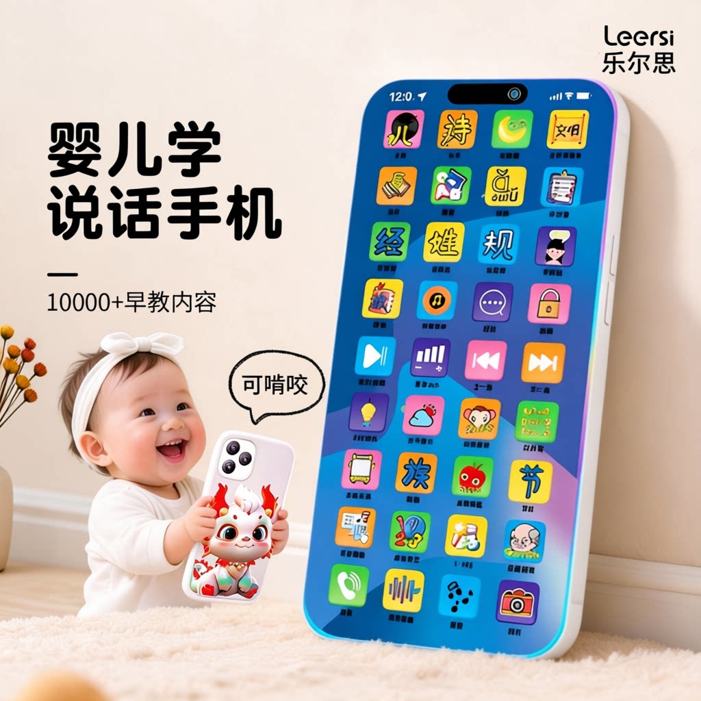 儿童玩具手机触屏仿真电话模型音乐婴儿可啃咬可充电宝宝早教新款
