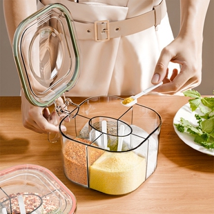 调料盒家用厨房调料罐组合套装 一体多格盐味精胡椒收纳佐料调味瓶