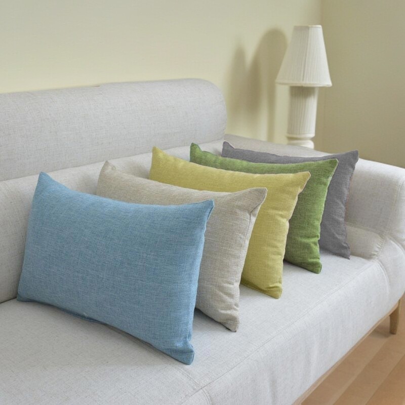 腰枕沙发长条抱枕靠垫客厅长方形靠枕座椅护腰靠背垫午睡枕绿色