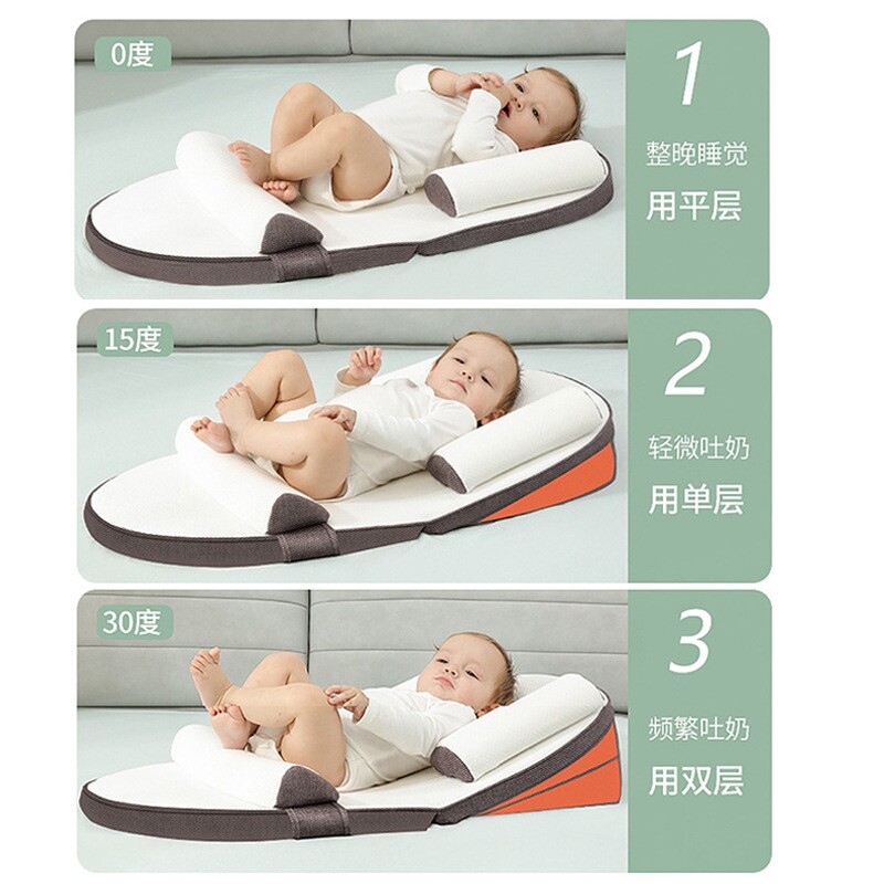 婴儿防吐奶斜坡垫新生儿防溢奶呛奶枕头宝宝喂奶神器哺乳枕躺跨境