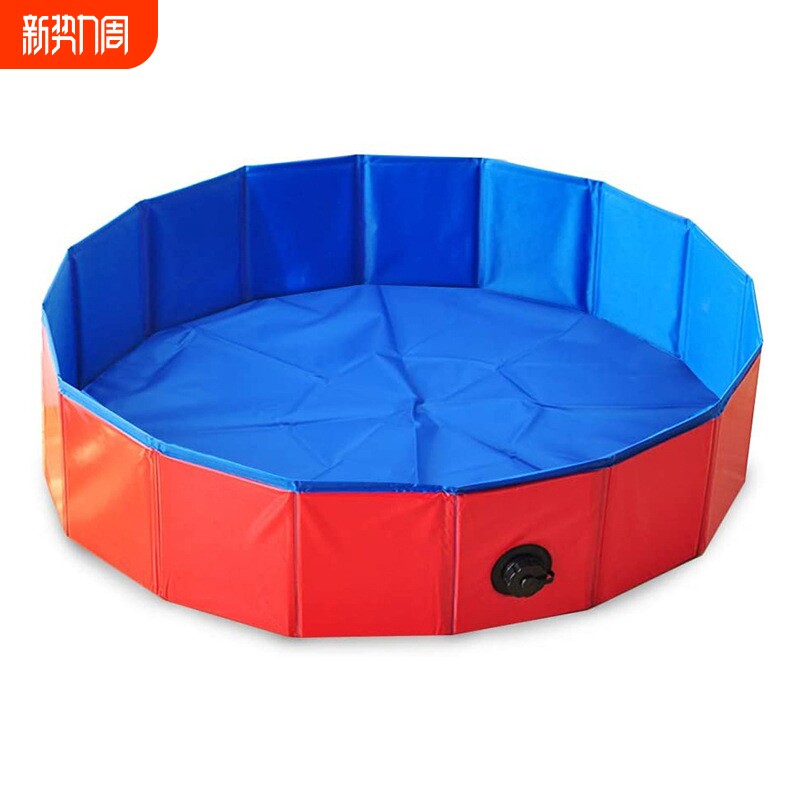 批发现货厂家宠物水池狗狗猫咪洗澡盆泡泡球池pvc红色蓝色折叠款