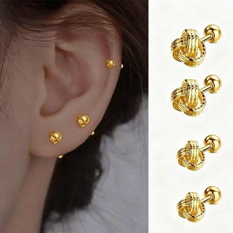 精致新年如意结耳环女2025新款轻奢高级感耳饰气质时尚百搭耳钉