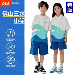 特版索罗娜佛山三水区统一校服小学生夏装运动短袖短裤薄长裤新款
