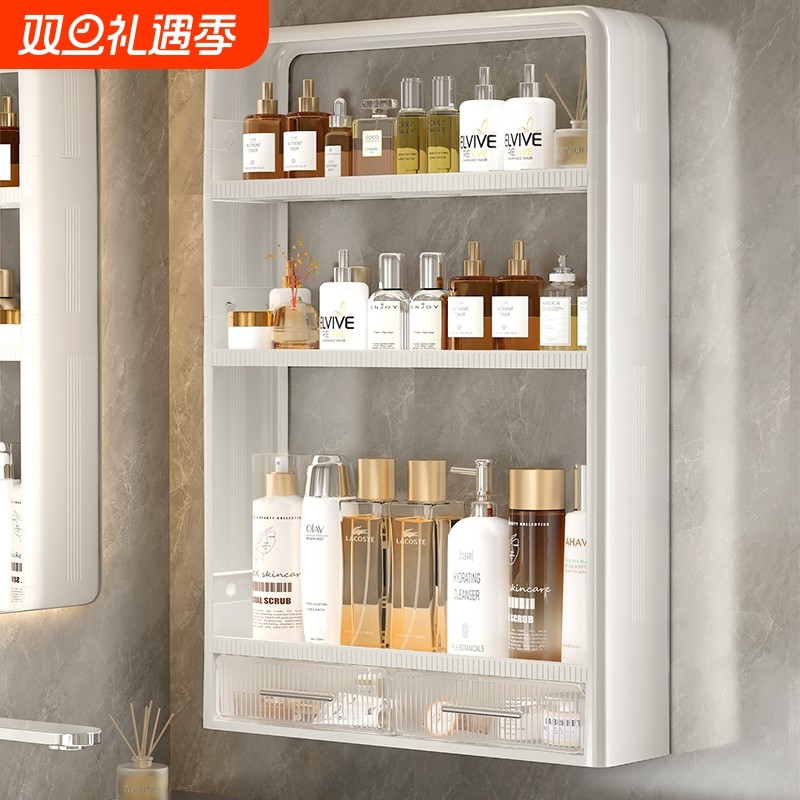 卫生间置物架免打孔卫浴壁挂小壁柜厕所浴室洗漱台墙上收纳储物架