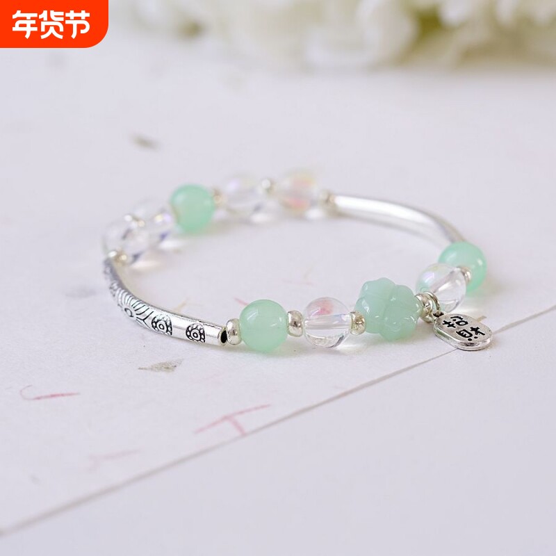 新款创意森系四叶草手链女 民族风文艺小清新学生时尚手串饰品