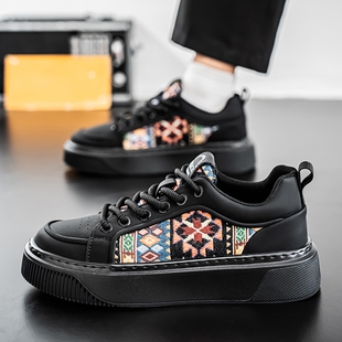 春款男鞋2026新款小白板鞋男隐形内增高潮流百搭男士休闲厚底潮鞋