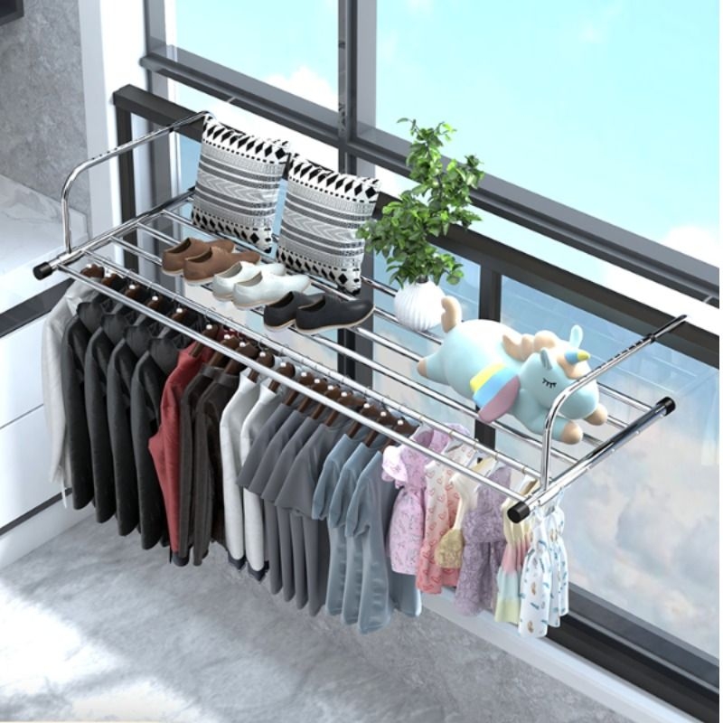 阳台晾衣神器可伸缩免安装