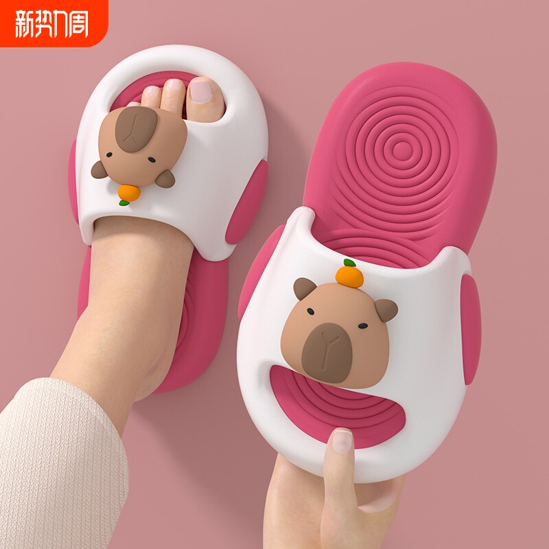 卡皮巴拉儿童拖鞋夏季居家男童踩屎感中大童软底防滑小女孩凉拖鞋