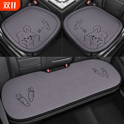 汽车坐垫毛绒冬季加厚保暖羊羔毛单片免绑一体全套五座短绒三件套