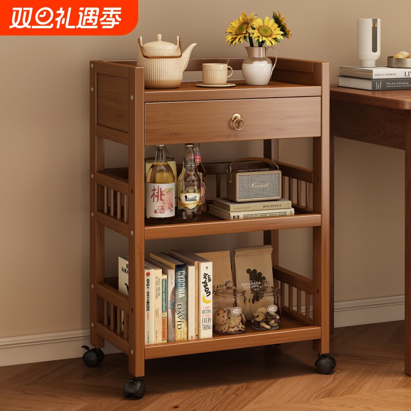 移动小推车茶几置物架边几茶桌边柜麻将桌茶水架零食客厅收纳带轮