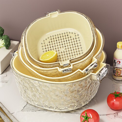 双层洗菜盆八件套沥水篮果盆家用水果盘洗菜篮子果篮2026客厅好物