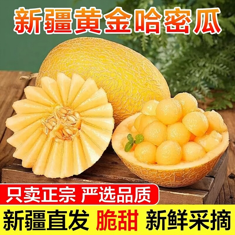 正宗新疆哈密瓜吐鲁番黄金黄皮金色年华整箱原产地发货官方旗舰店