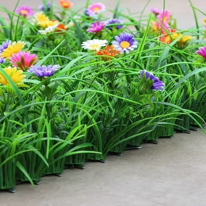 仿真草坪带花隔断装饰草坪绿地仿真.地毯绿化装修隔断