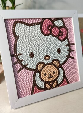 kitty钻石画儿童手工DIY点钻画满钻女孩钻石粘贴画哆啦A梦简单