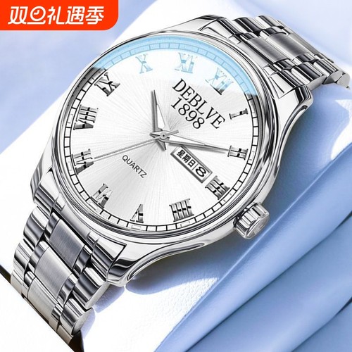 手表男款机械风全自动防水高级感全自动男表数字双日历防水腕表男