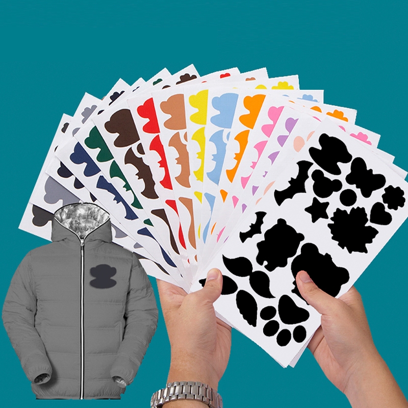 补羽绒服的布贴无痕修复破洞补丁贴自粘免缝修补衣服图案贴补洞贴