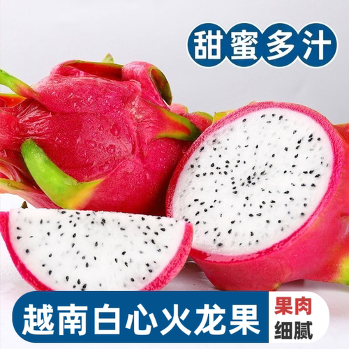 越南进口白心火龙果5斤当季热带新鲜水果白肉整箱批发包邮农场