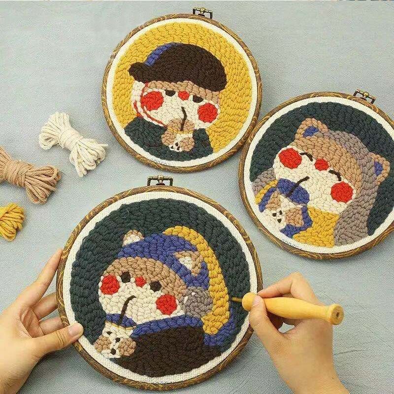 俄罗斯戳戳绣手工绣diy毛线画情侣马年摆件刺绣戳戳乐礼物材料包