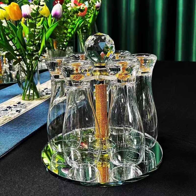 金箔啤酒杯高档氛围感水晶玻璃精酿酒杯创意酒吧收腰网红扎啤杯子