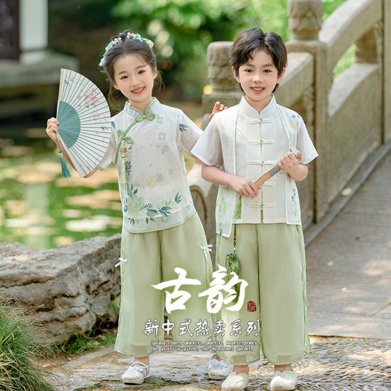 儿童汉服男女童唐装演出服六一表演服礼服国风套装校服园服演出服