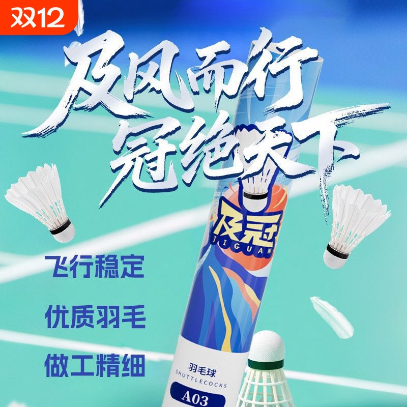 羽毛球16羽稳定好打3/6/12只装耐用防风学生室内室外娱乐用球