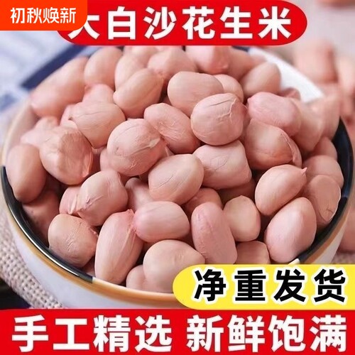 云南颗粒白皮花生米农家自产无壳花生仁新鲜小粒新货大白沙优质